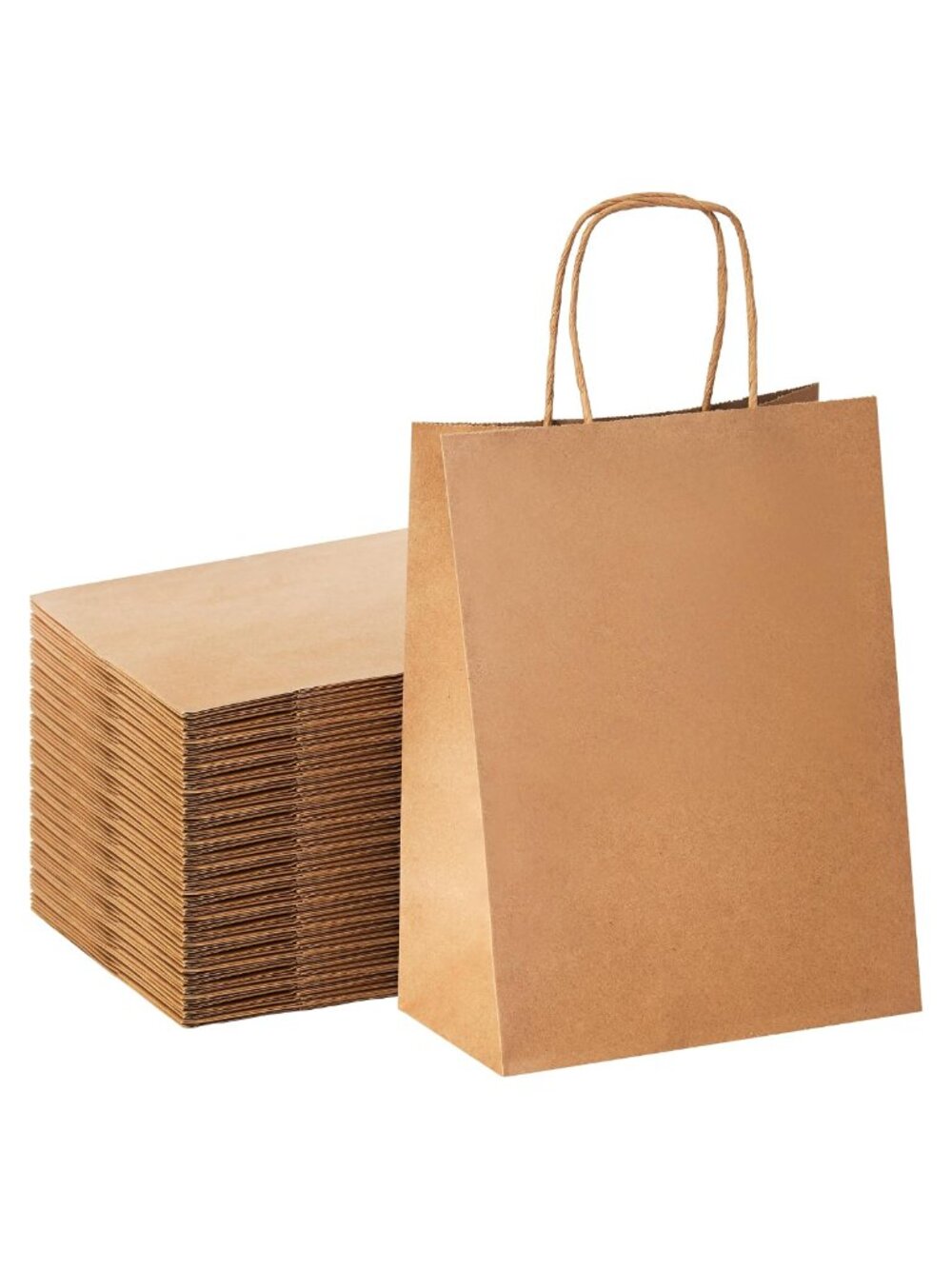 Kraft Paper Gift Bags with Handles 100 Pc Recyclable 110GSM Party Favor Bags